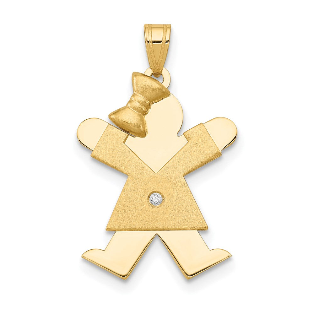 14k AAA Diamond kid pendant