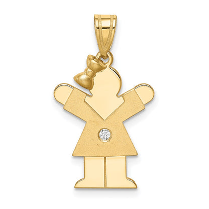 14k AAA Diamond kid pendant