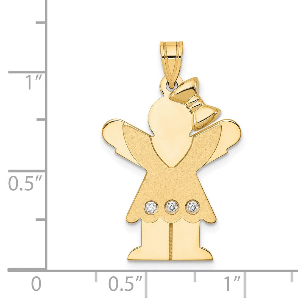 14k AAA Diamond kid pendant