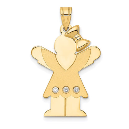 14k AAA Diamond kid pendant