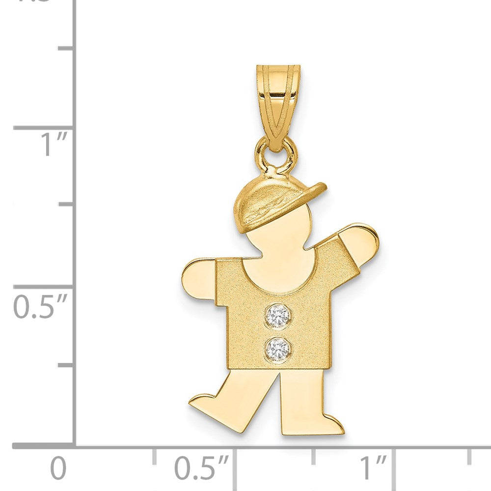 14k AAA Diamond kid pendant