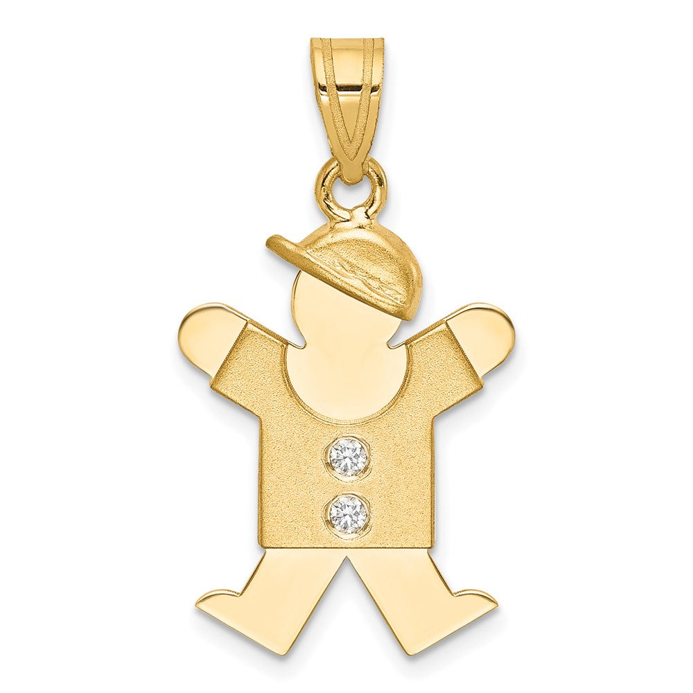 14k AAA Diamond kid pendant