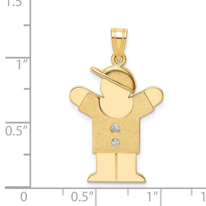 14k AAA Diamond kid pendant