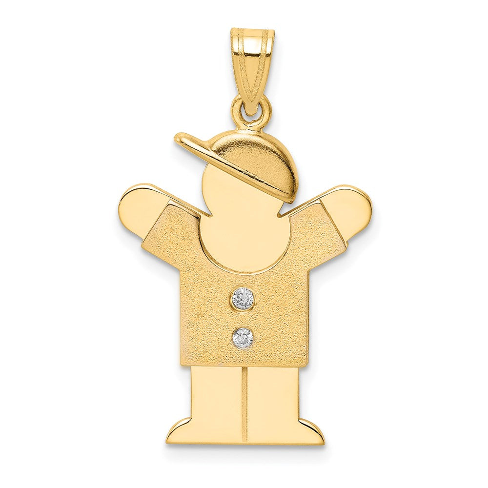 14k AAA Diamond kid pendant