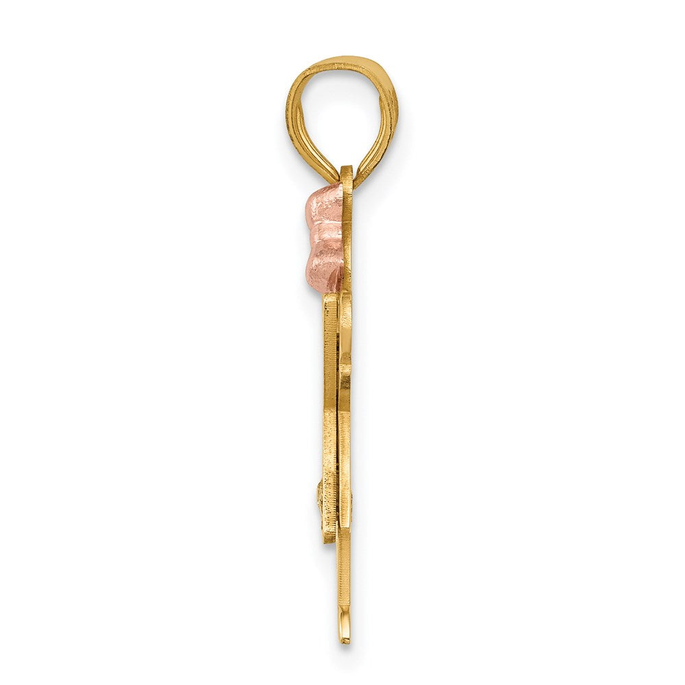 14k Two tone VS Diamond kid pendant