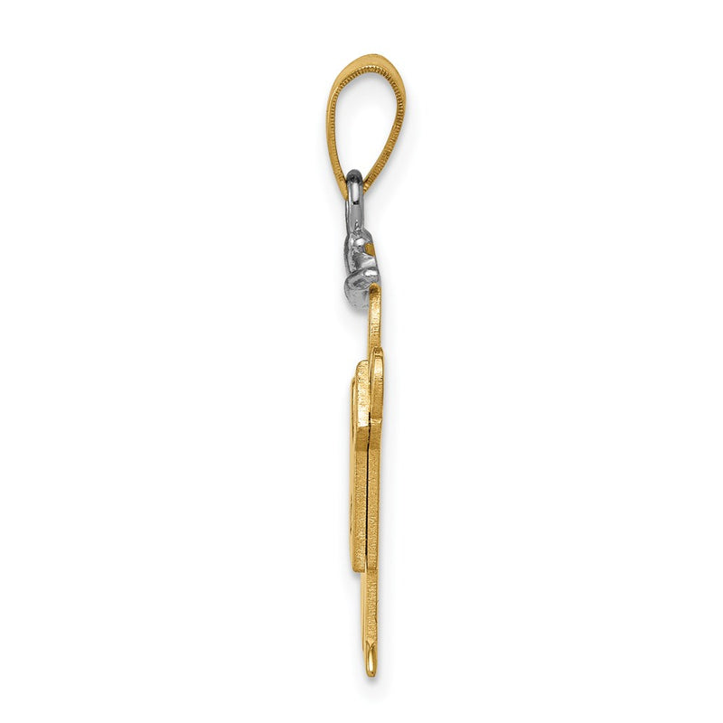 14k Two tone AAA Diamond kid pendant