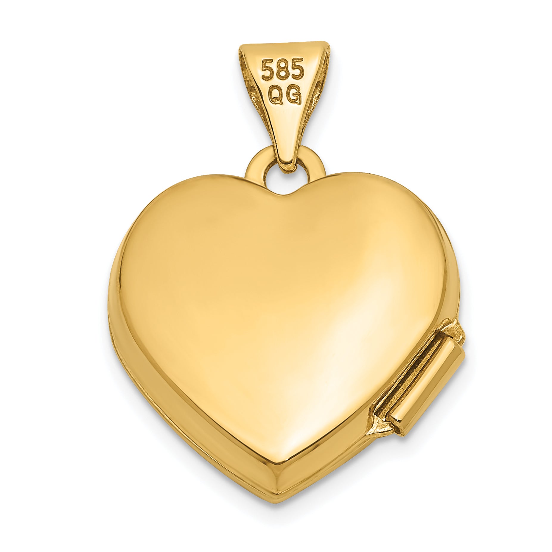 14K Yellow Gold 15mm Floral Heart Locket
