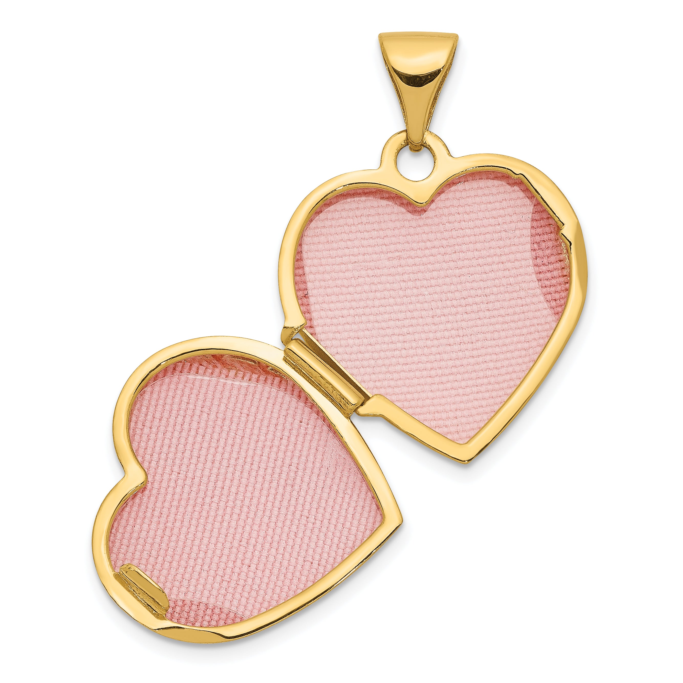 14K Yellow Gold 15mm Floral Heart Locket
