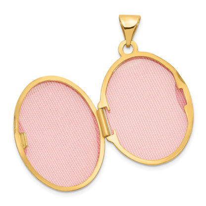 14k Yellow Gold 14k Domed Scroll Design Oval Locket