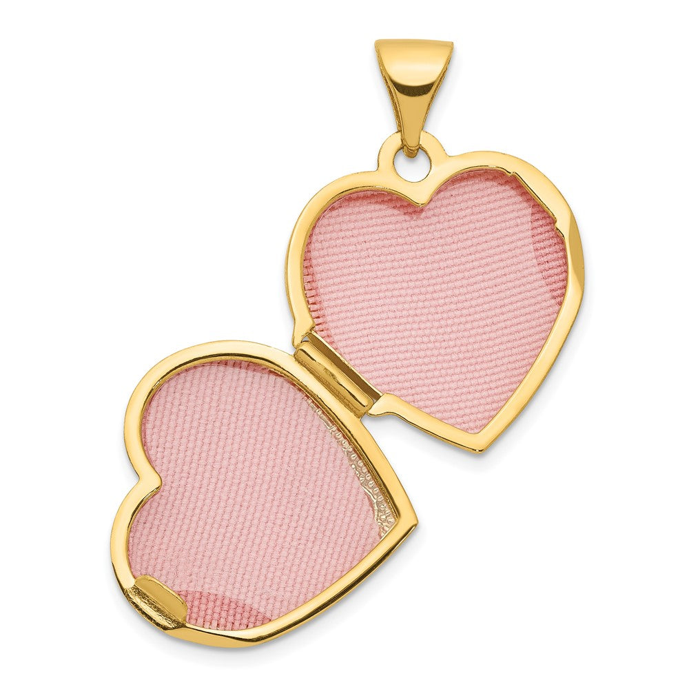 14k Yellow Gold 14ky Double Heart Locket