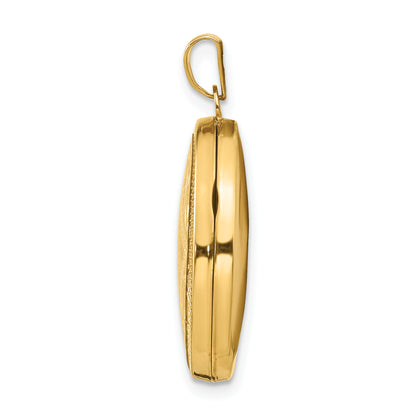 14k Yellow Gold 14k Diamond-shaped Design Oval Locket