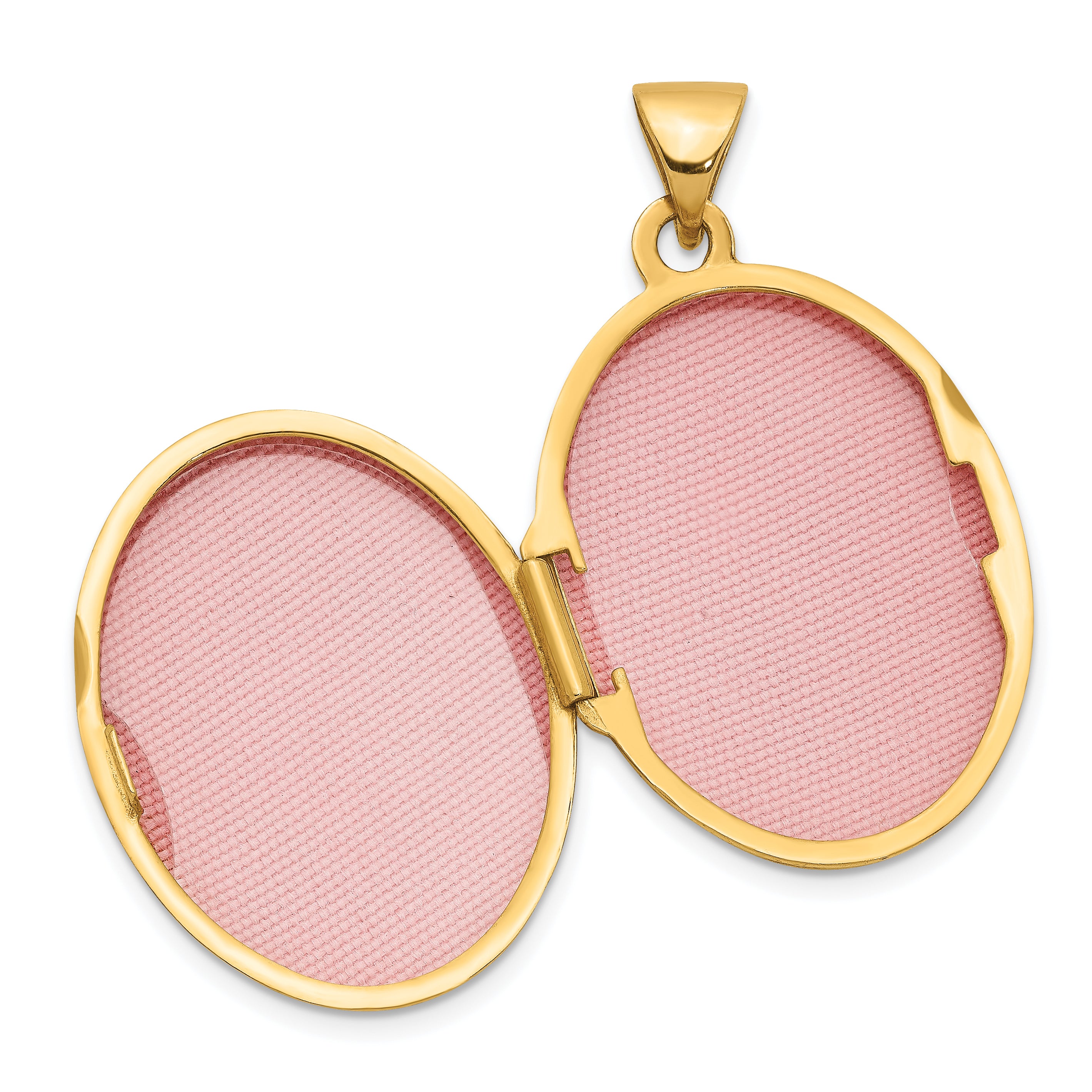 14k Yellow Gold 14k Diamond-shaped Design Oval Locket