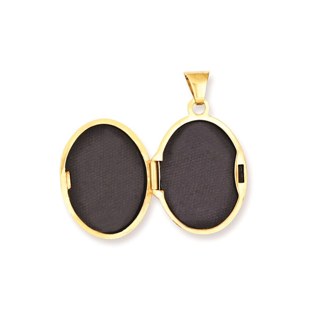 14k Yellow & Rhodium 14k Yellow Gold White Rhodium-plated Footprints Locket