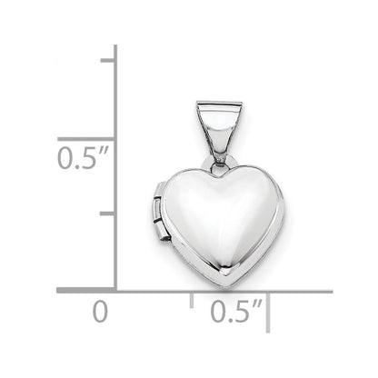 14k White Gold 14k White Gold Polished Heart-Shaped Locket