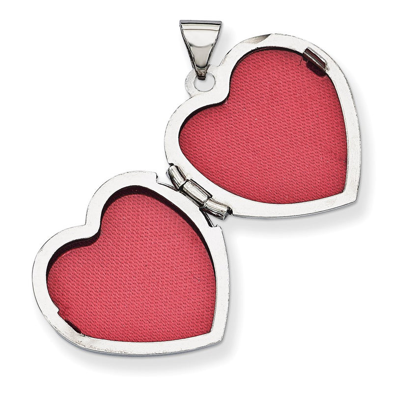 14k White Gold 14k White Gold Diamond Heart Claddagh Locket