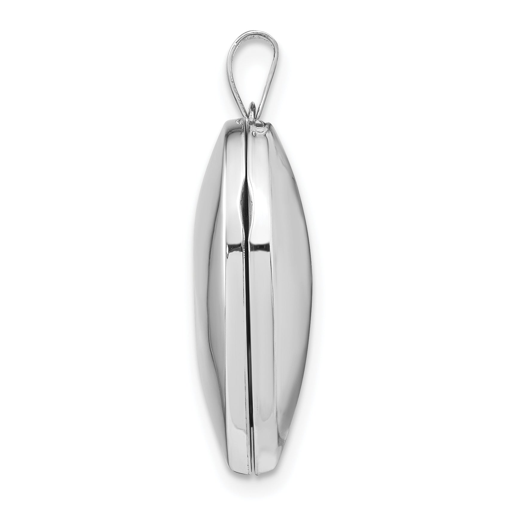 14k White Gold 14k White Gold Polished Heart-Shaped Domed Locket