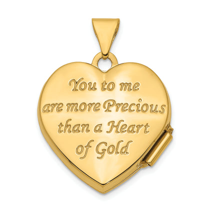 14K Yellow & Rhodium 14Ky W/ White Knotted Heart Of Gold Reversible Locket