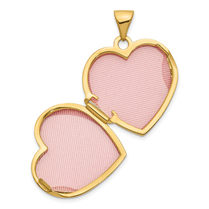 14K Yellow & Rhodium 14Ky W/ White Knotted Heart Of Gold Reversible Locket