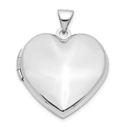 14K White Gold 21mm Heart Domed Family Locket