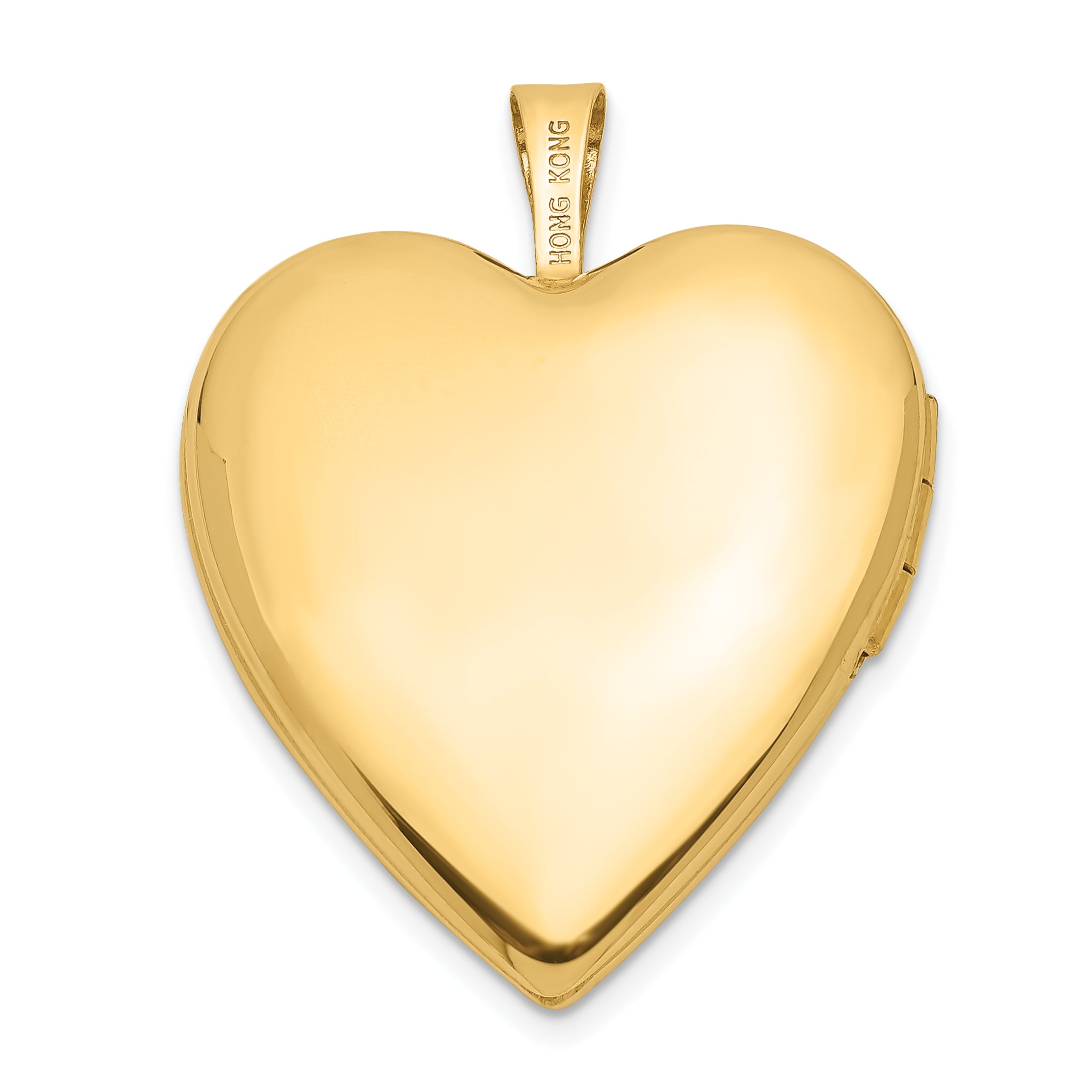 14K Yellow Gold 20mm Diamond Heart Locket