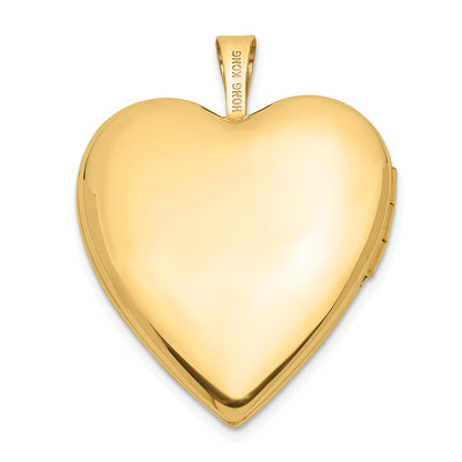 14K Yellow Gold 20mm Diamond Heart Locket