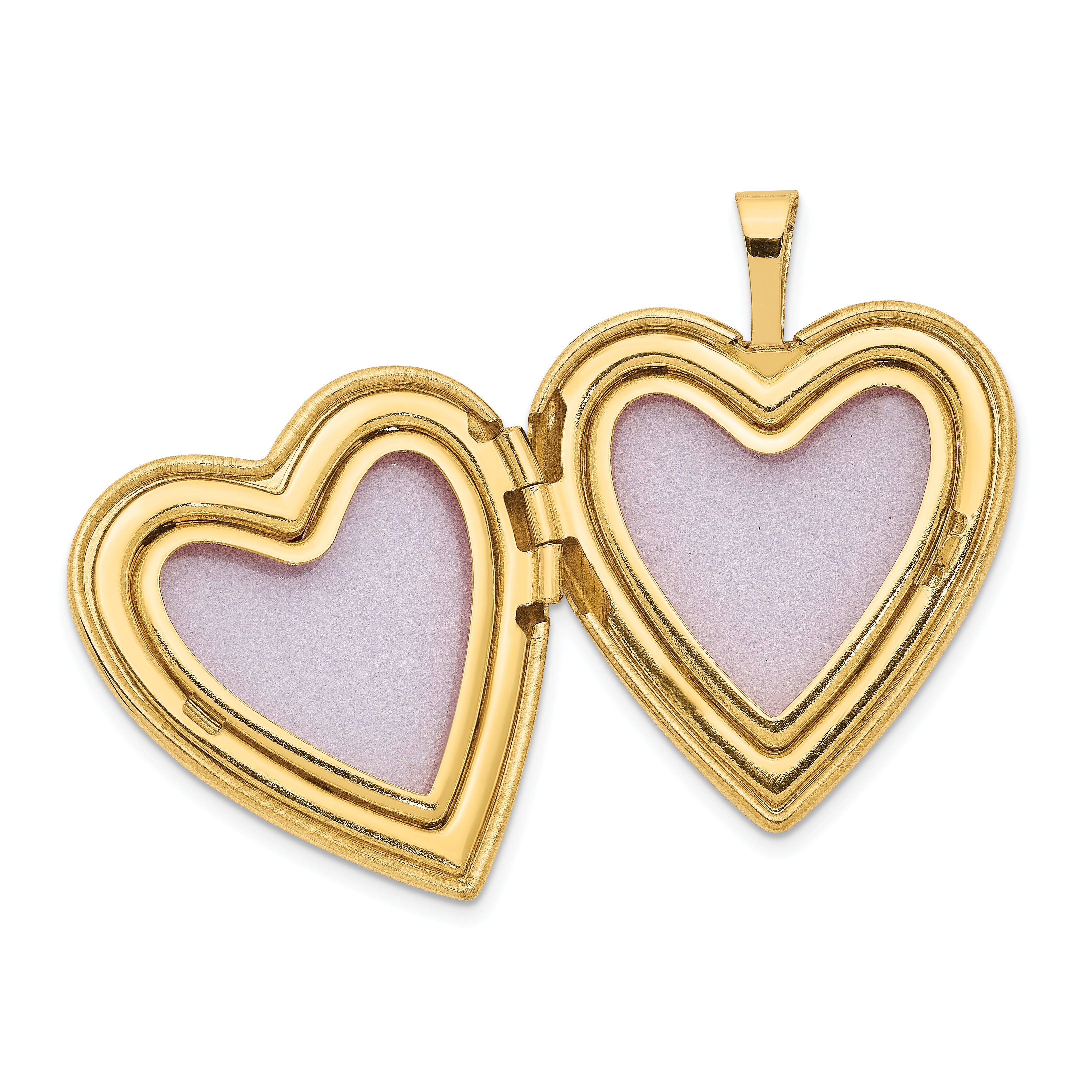 14K Yellow Gold 20mm Diamond Heart Locket