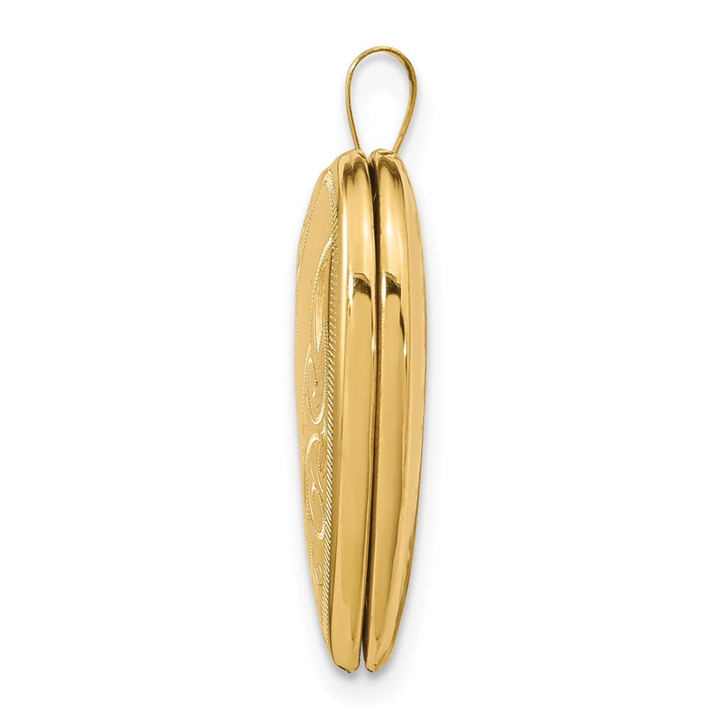 14k Yellow Gold 14ky 20mm Swirl Heart Locket