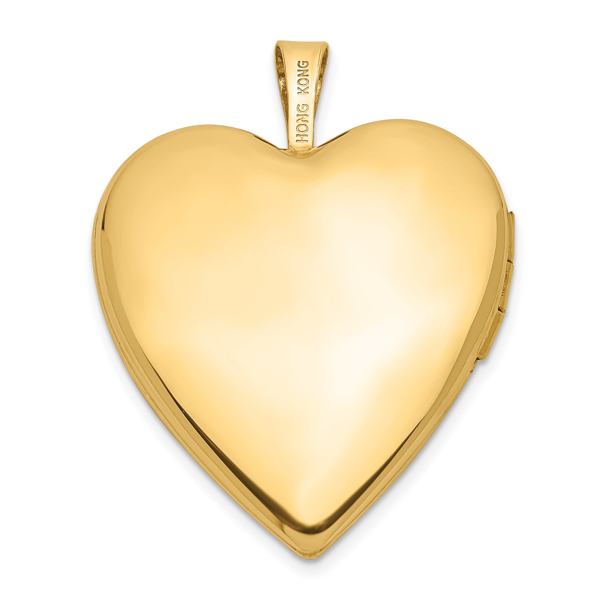 14k Yellow Gold 14K 20mm Diamond Side Swirl Edge Heart Locket