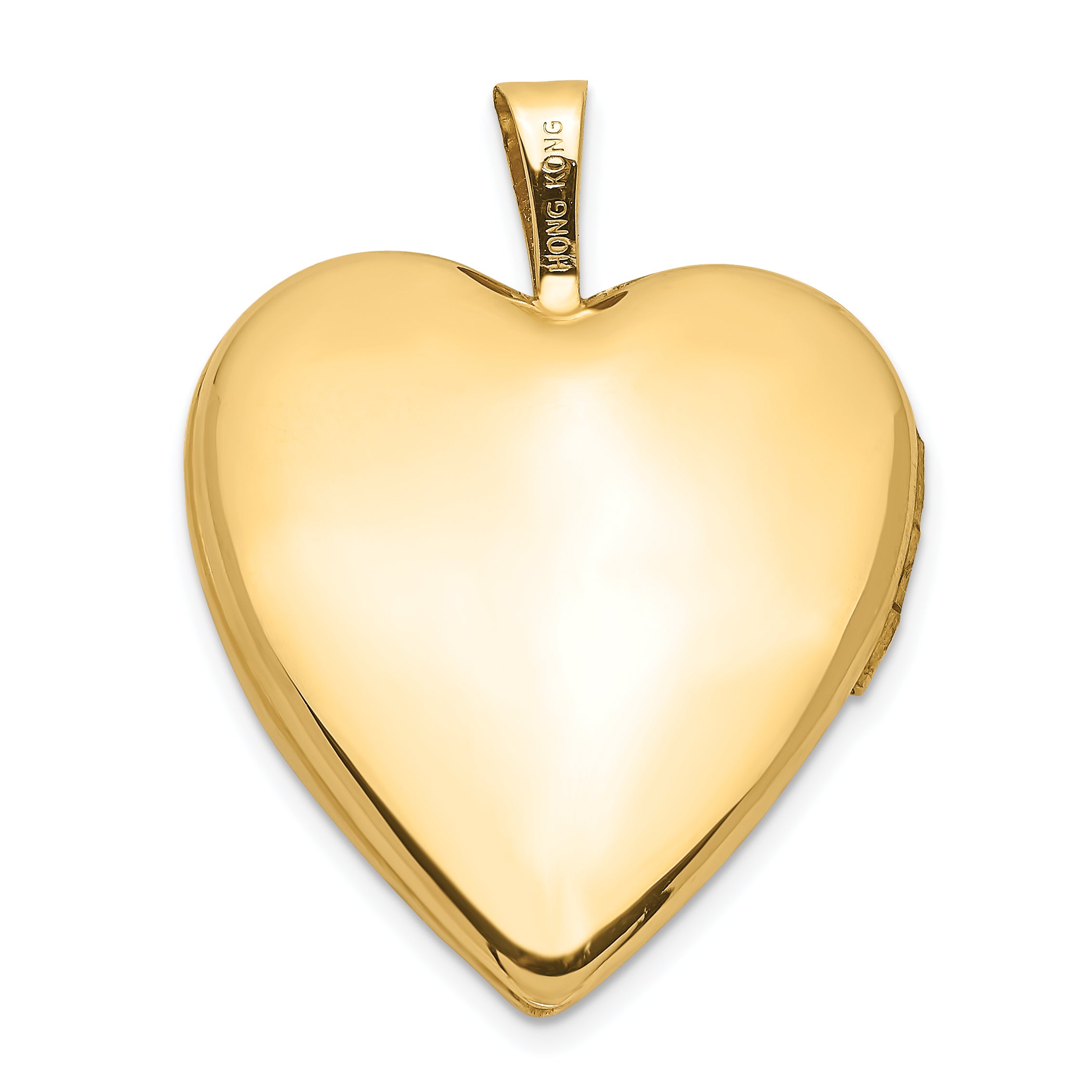 14K Yellow Gold 20mm Flower Vine Border Heart Locket