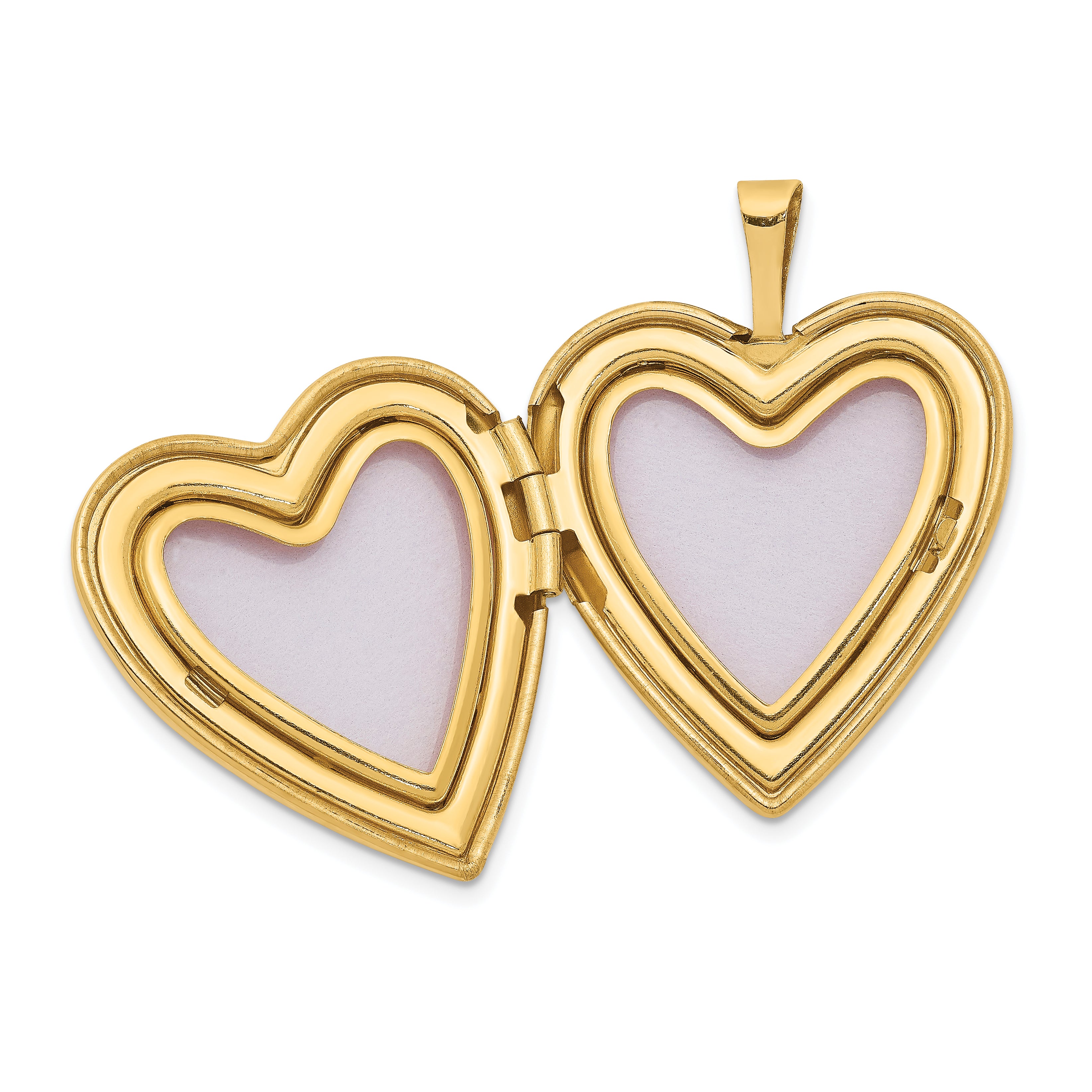 14K Yellow Gold 20mm Flower Vine Border Heart Locket