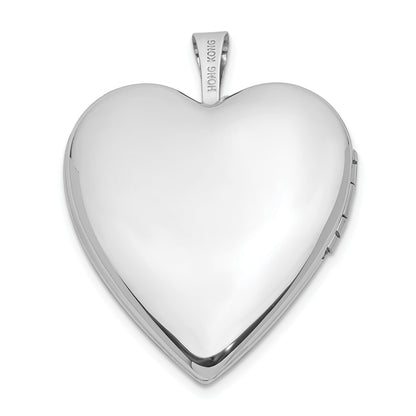 14k White Gold 14K 20mm White Gold Enamel Rose I LOVE YOU Heart Locket