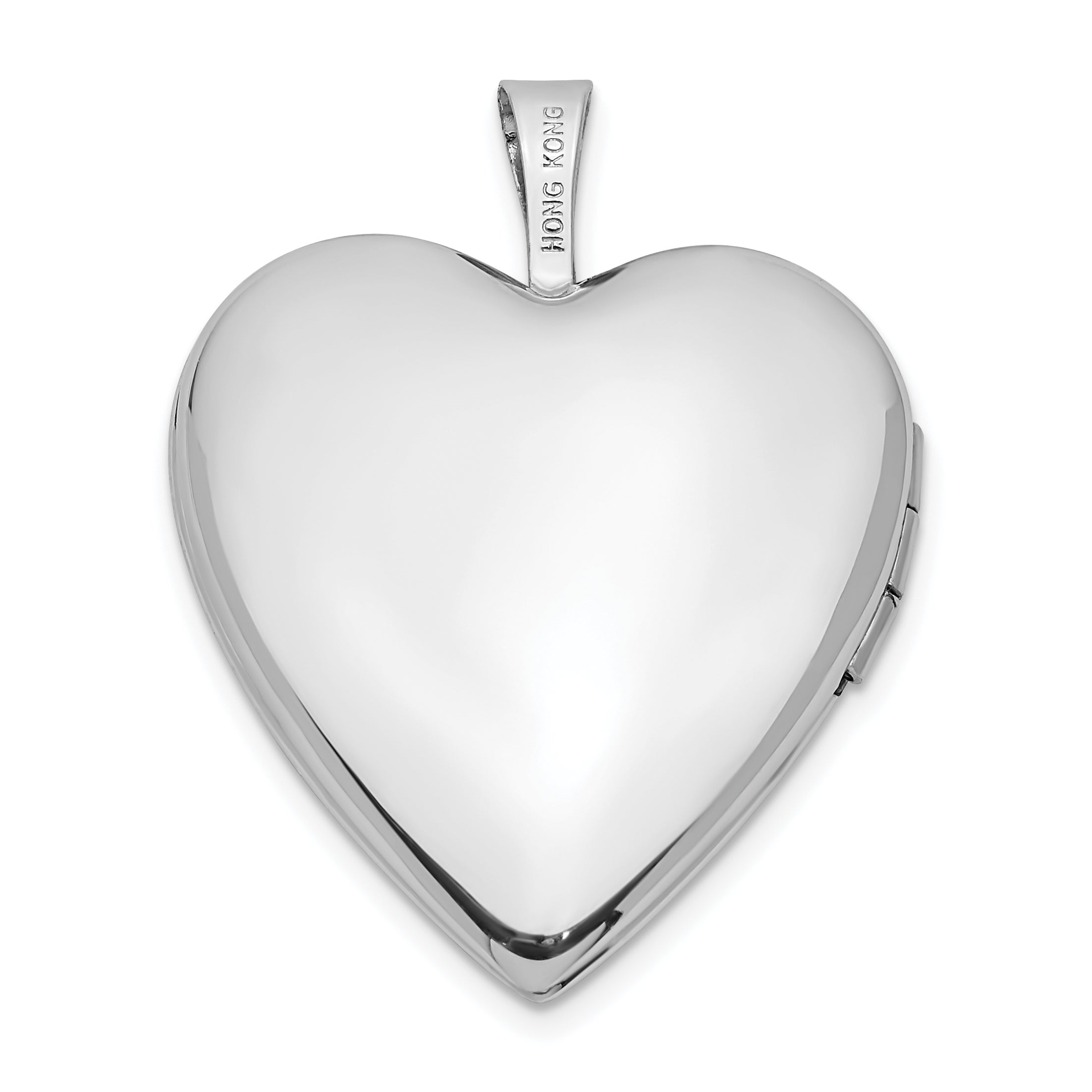 14k White Gold 14K 20mm White Gold MOM w/Hearts Heart Locket