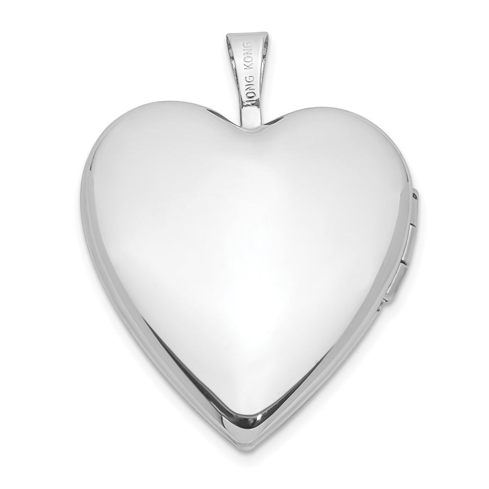 14K 20mm White Gold Enameled Breast Cancer W/ Hearts Heart Locket
