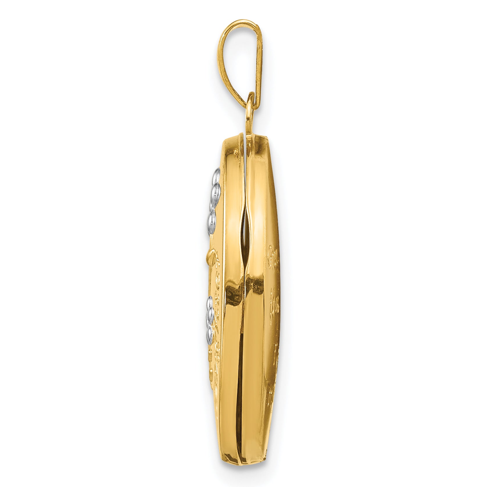 14k Yellow & Rhodium 14k with Rhodium 21mm Oval Granddaughter Locket