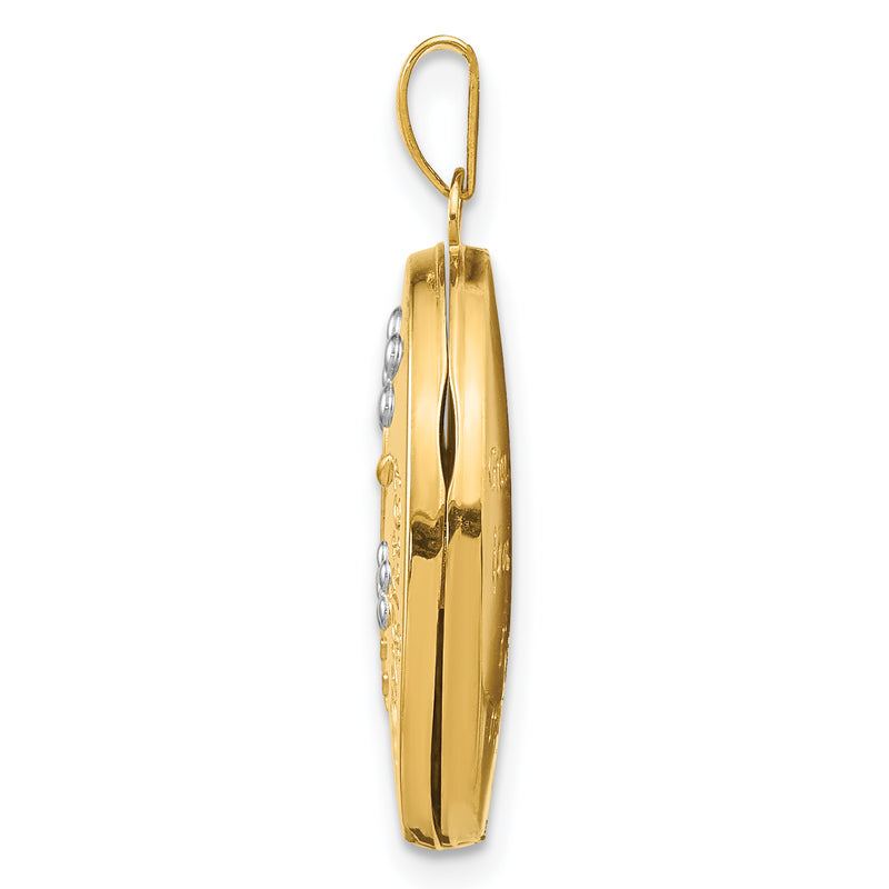 14k Yellow & Rhodium 14k with Rhodium 21mm Oval Granddaughter Locket