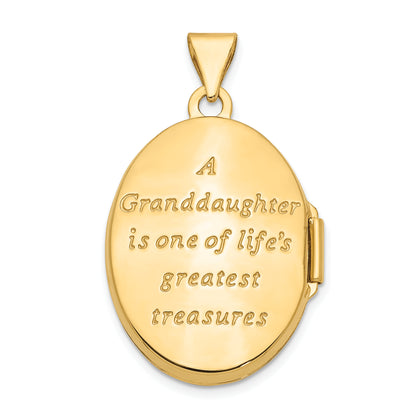 14k Yellow & Rhodium 14k with Rhodium 21mm Oval Granddaughter Locket
