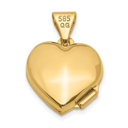 14k Yellow Gold 14ky w/ White Rhodium 12mm Diamond Heart Locket