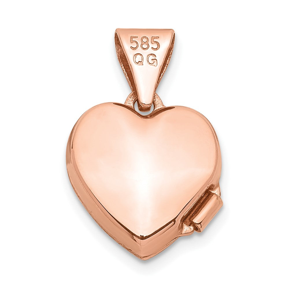 14k Rose Gold 14k Rose Gold Polished 10mm Heart-Shaped Scrolled Locket