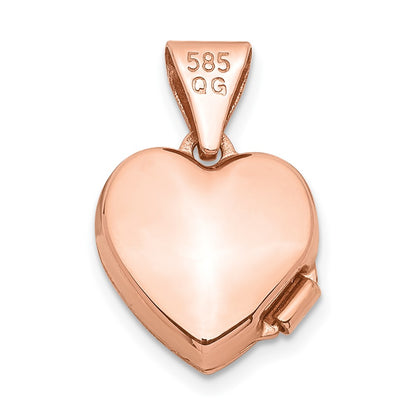 14k Rose Gold 14k Rose Gold Polished 10mm Heart-Shaped Scrolled Locket