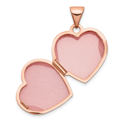 14k Rose Gold 14k Rose Gold 15mm Floral Heart Locket