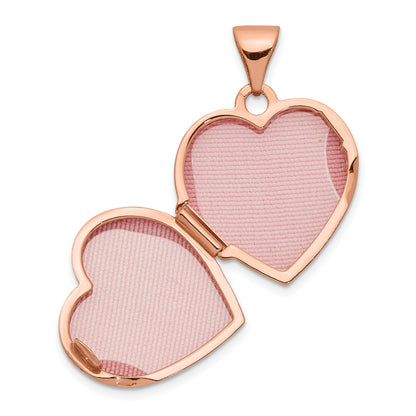 14k Rose Gold 14k Rose Gold Diamond Polished 15mm Heart Locket