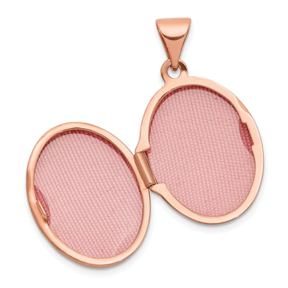 14k Rose Gold 14k Rose Gold Polished 17mm Plain Oval Locket