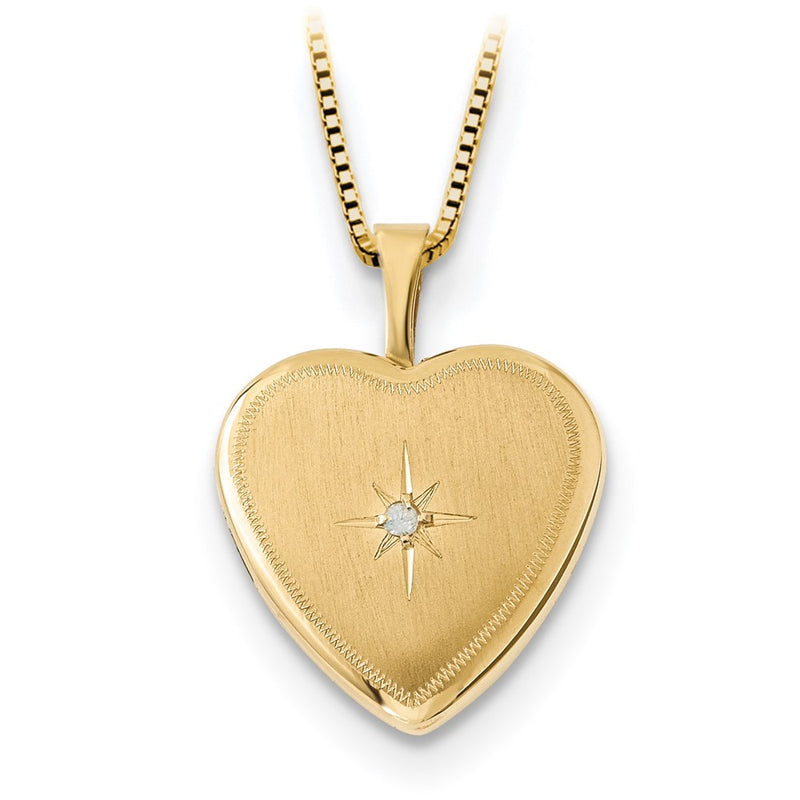 14K/Silver Two-Tone 16mmDiamond Heart Locket & Gold-Plated Sterling 12mm Pendant