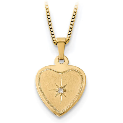 14K/Silver Two-Tone 16mmDiamond Heart Locket & Gold-Plated Sterling 12mm Pendant