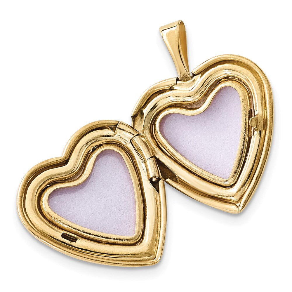 14K/Silver Two-Tone 16mmDiamond Heart Locket & Gold-Plated Sterling 12mm Pendant