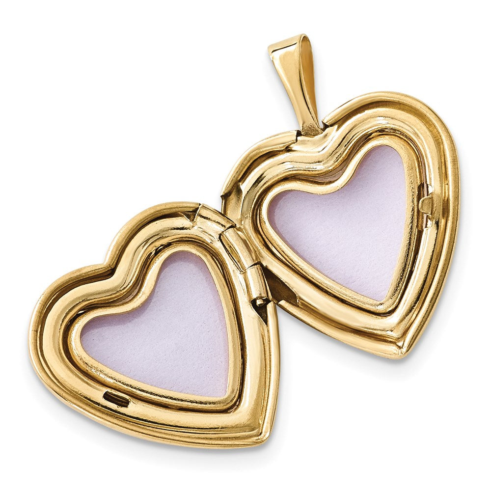 14K/Silver Two-Tone 16mm Diamond Heart Locket & Gold Plated Ss 12mm Pendant