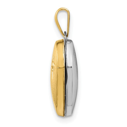 14k Two-tone 14k Two-Tone 15mm Reversible Diamond Heart Locket