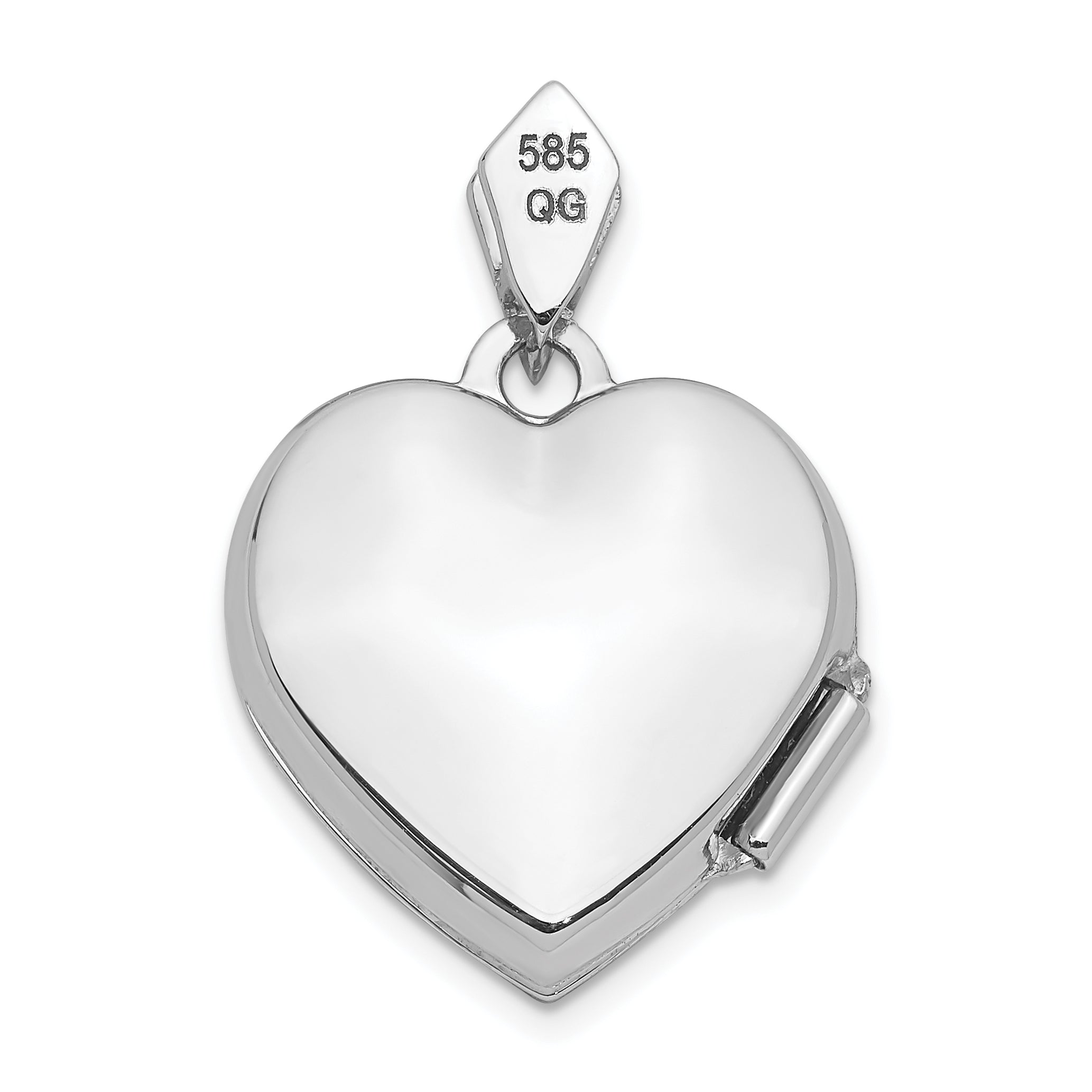 14k White Gold 14k White Gold Diamond Vintage 15mm Heart Locket