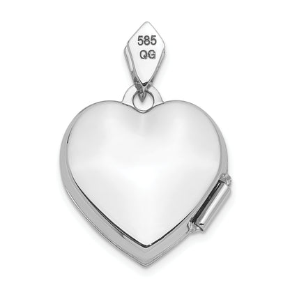 14k White Gold 14k White Gold Diamond Vintage 15mm Heart Locket