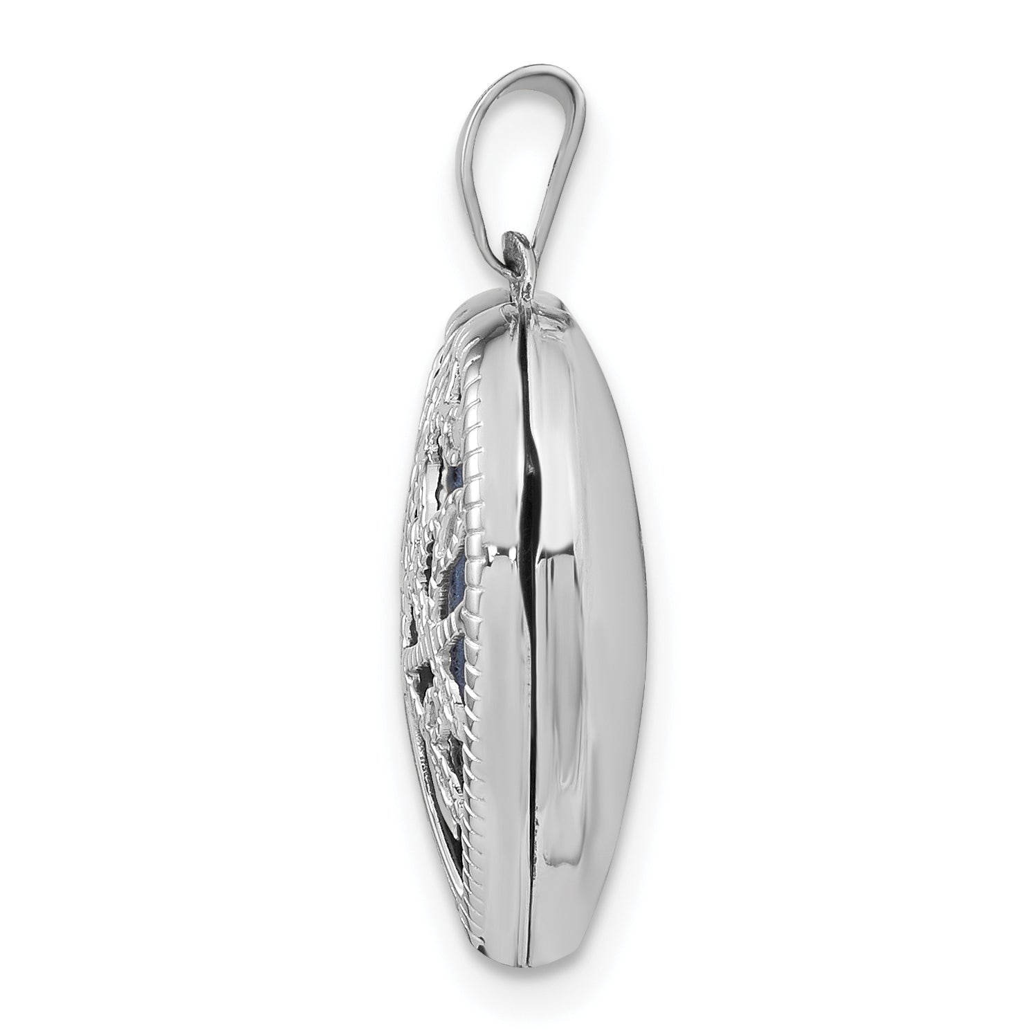 14k White Gold 14k White Gold 18mm Tree Heart Locket